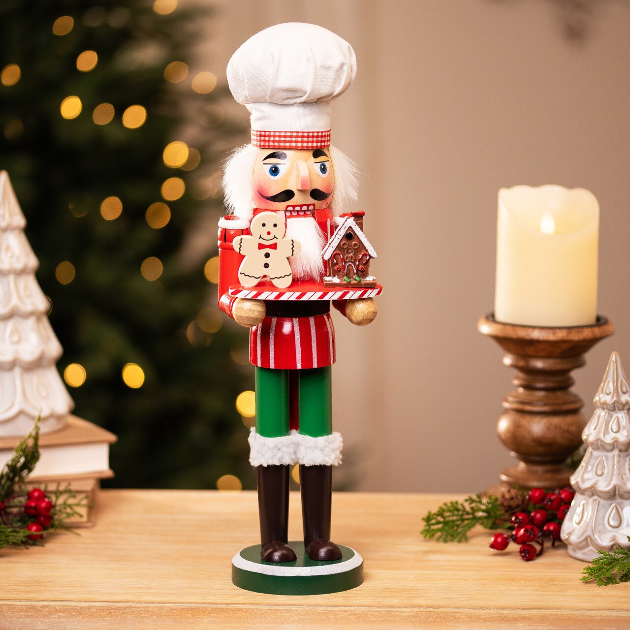 Northlight Gingerbread Chef Wooden Christmas Nutcracker - 15"